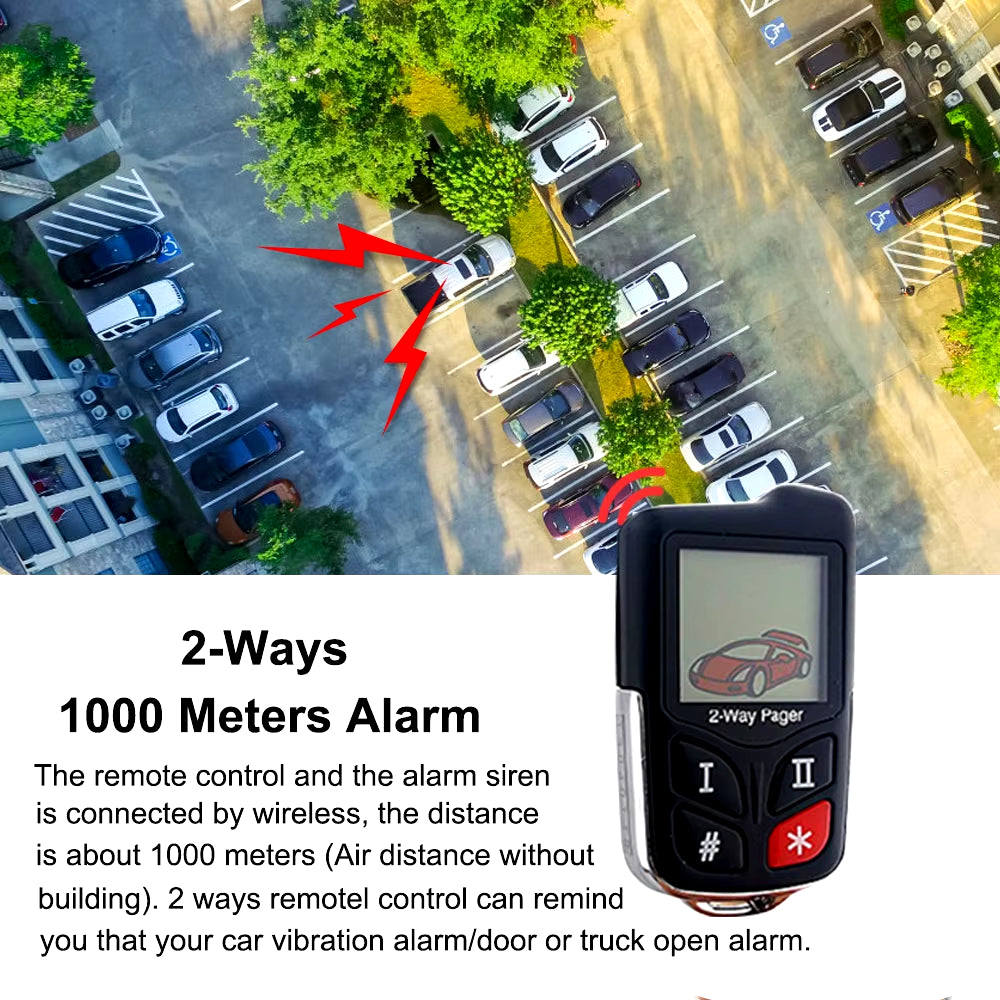 Advanced Wireless Car Alarm System with Two-Way Communication & and anti theft detection.