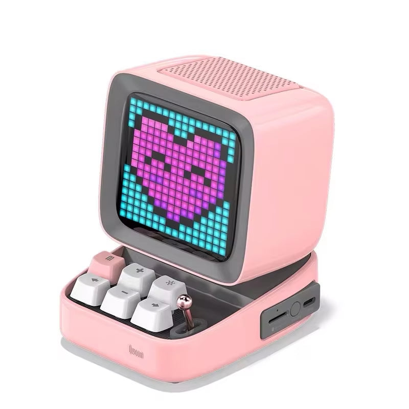 New Divoom Ditoo-Plus Retro Pixel Art Bluetooth Portable Speaker Alarm Clock DIY LED Display Board, Cute Gift Home Light